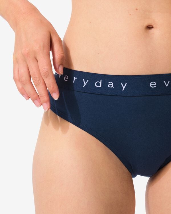Damenslip aus Baumwolle mit „everyday“ auf dem Bund dunkelblau - 19611604DARKBLUE - HEMA