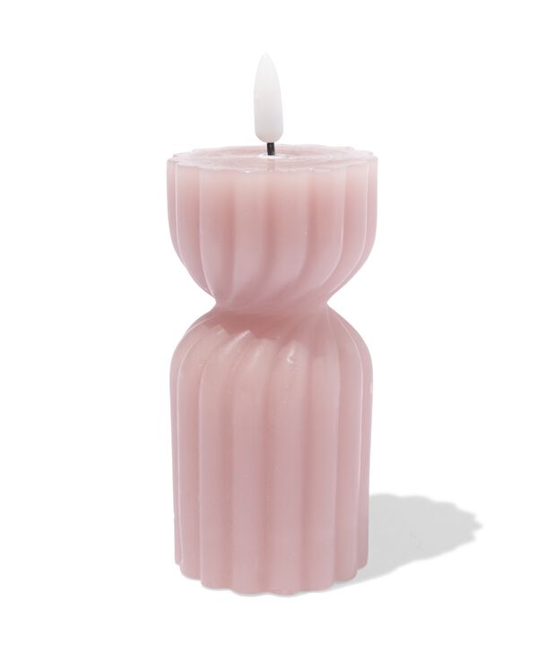 bougie forme led ⌀6,2x15cm diabolo nervur&eacute;e naturelle - 13550170 - HEMA