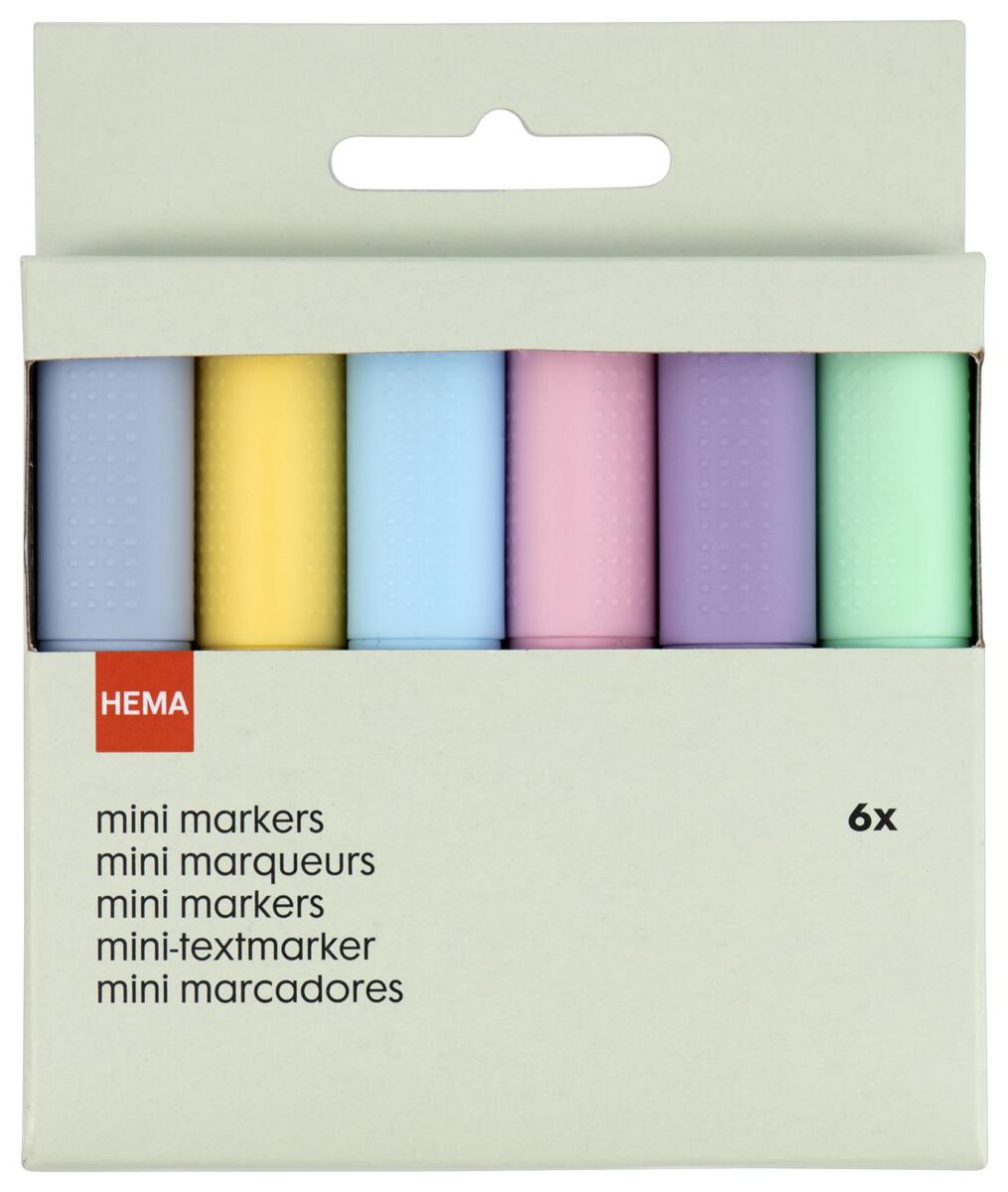 mini markers pastel - 6 stuks - 14430077 - HEMA