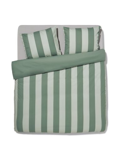 housse de couette 240x200/220cm coton doux ray&eacute; vert - 5790093 - HEMA