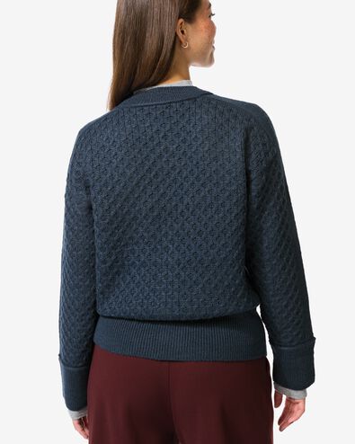 damesvest Viola structuur blauw blauw - 36302380BLUE - HEMA