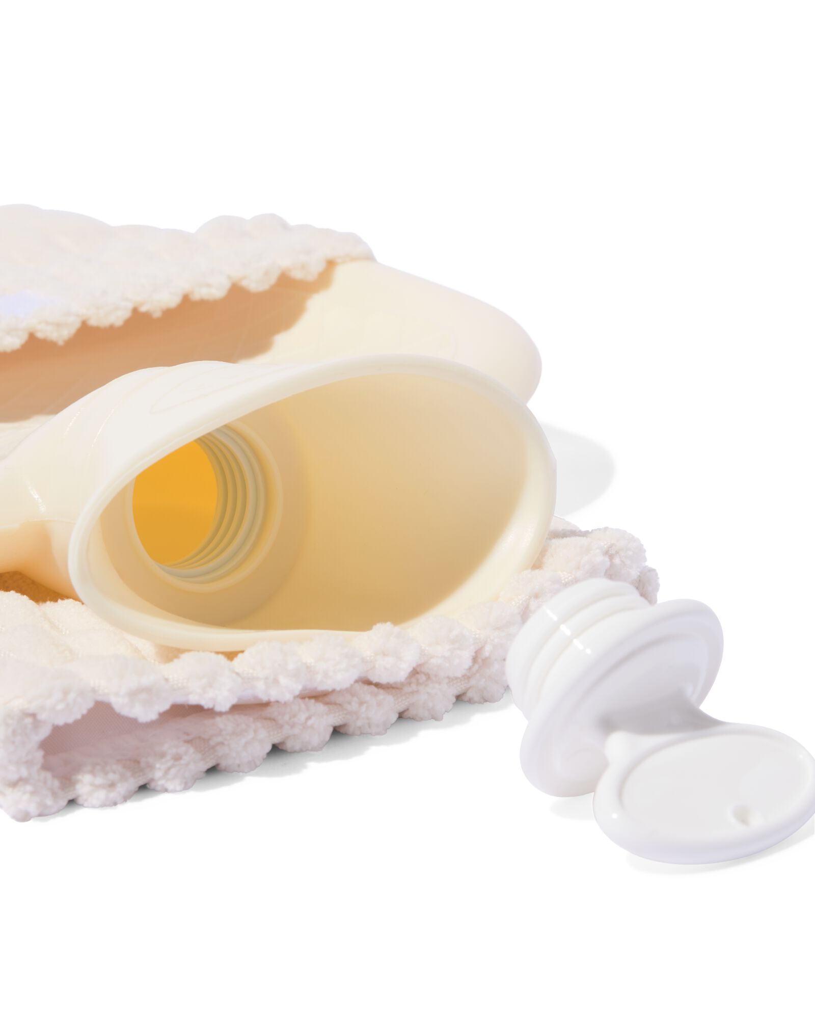 W&auml;rmflasche gerippt cremefarben - 61140506 - HEMA