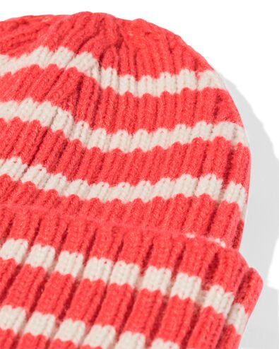 bonnet nervuré à rayures rose vif rose vif - 33200365BRIGHTPINK - HEMA