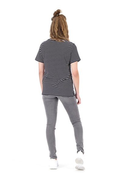 Damen-T-Shirt mit Bambus schwarz/weiß - 1000020051 - HEMA