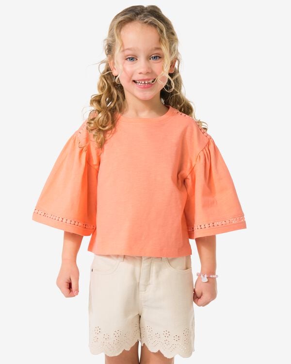 kinder T-shirt jersey koraal koraal - 30845166CORAL - HEMA