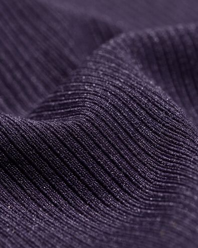 string femme taille haute microfibre c&ocirc;tel&eacute; confort ultime violet fonc&eacute; - 19631424DARKPURPLE - HEMA