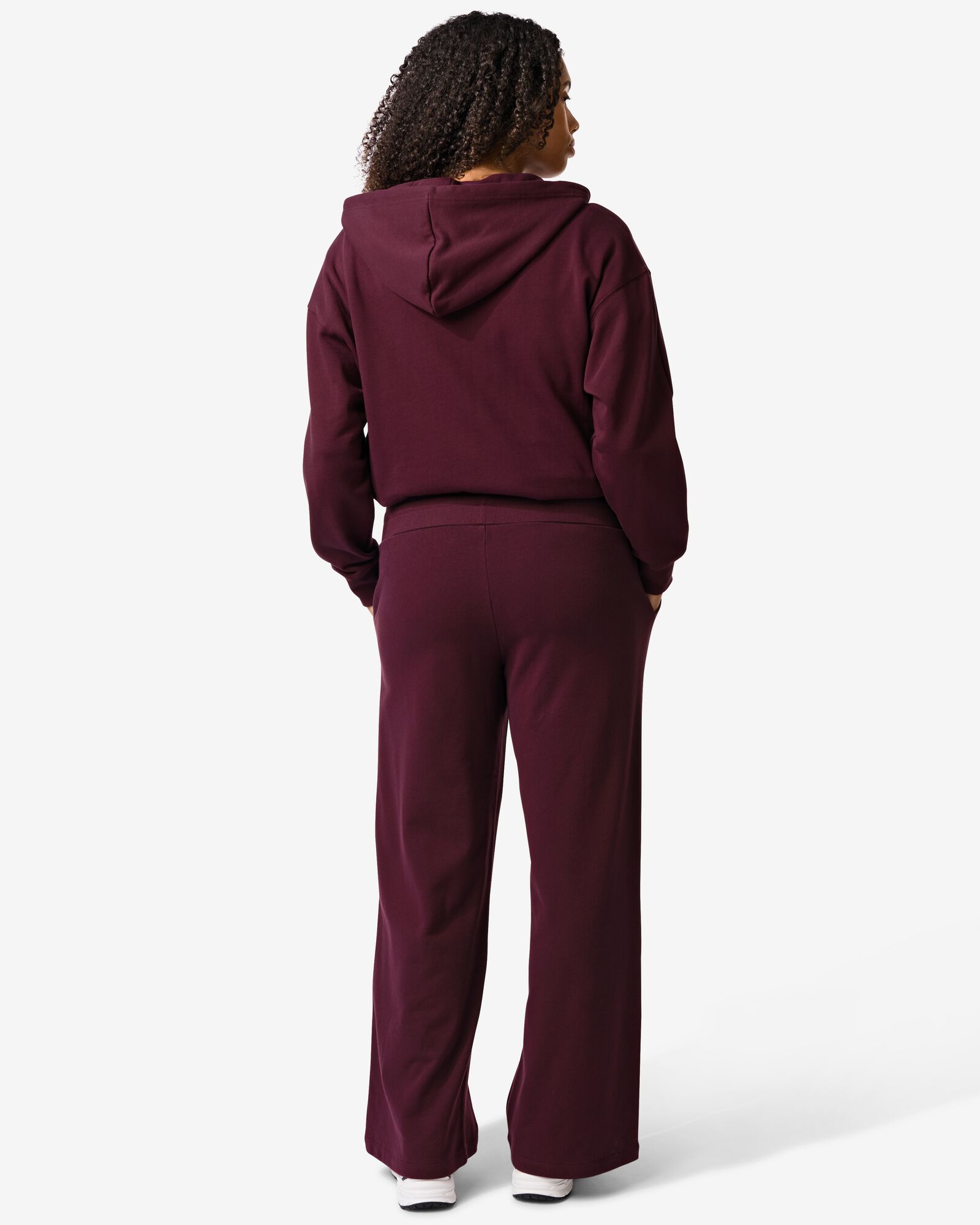 dames sweatbroek loose fit bordeauxrood bordeauxrood - 36000589BURGUNDYRED - HEMA