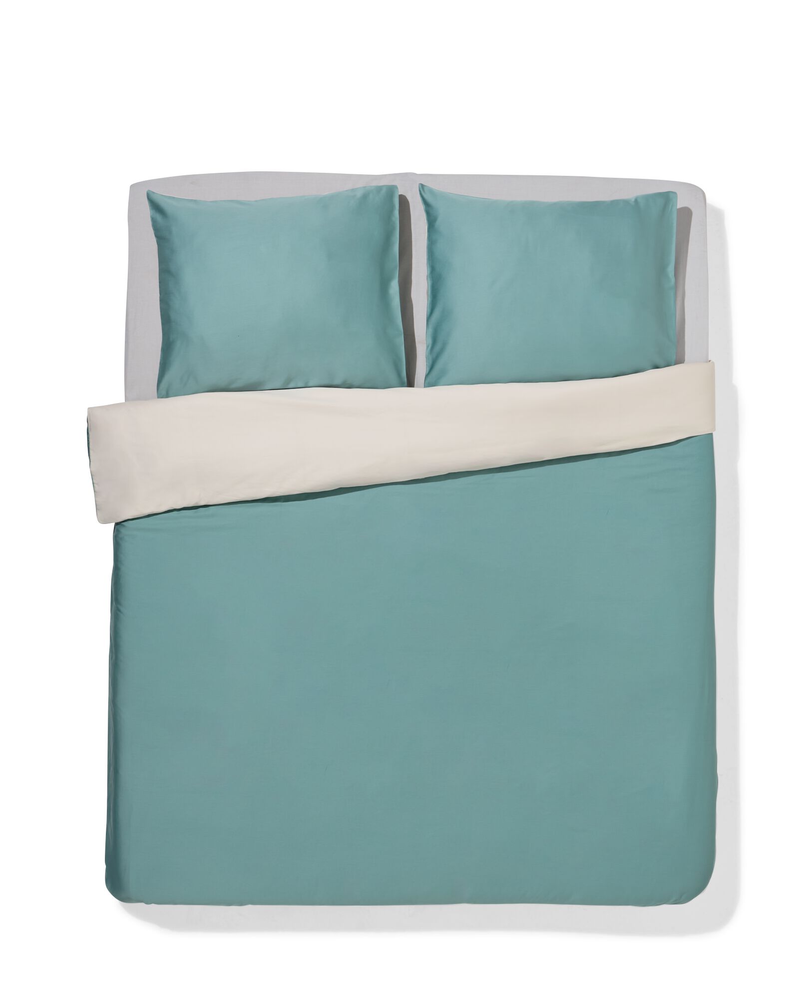 housse de couette 240x200/220cm satin vert - 5750154 - HEMA