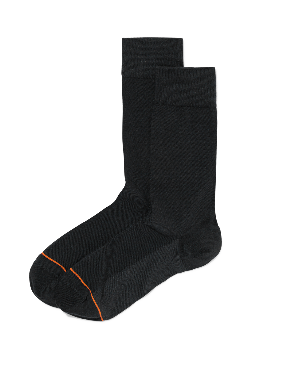 2 paires de chaussettes homme warm feet noir noir - 1000010025 - HEMA
