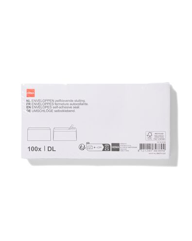 enveloppes DL blanches - lot de 100 - 14100143 - HEMA