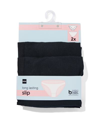 2er-Pack Damen-Slips, Baumwolle/Elasthan schwarz schwarz - 1000030275 - HEMA