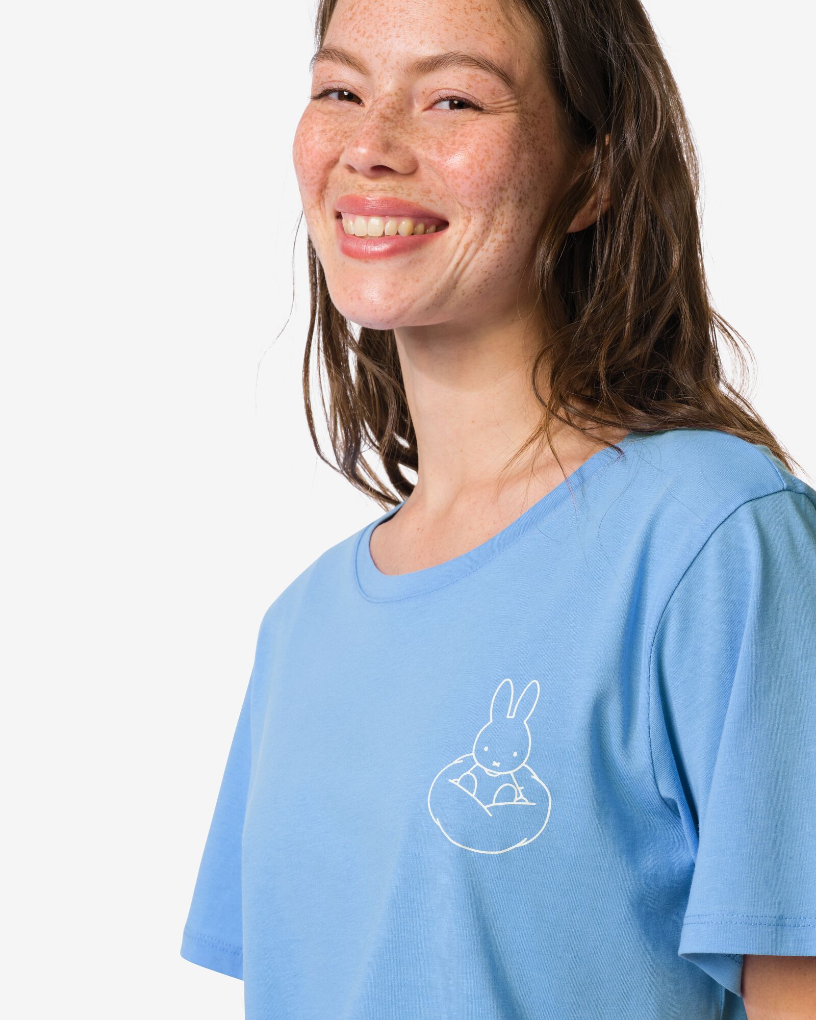 pyjacourt femme Miffy  Pax jersey rayures bleu bleu - 23401540BLUE - HEMA