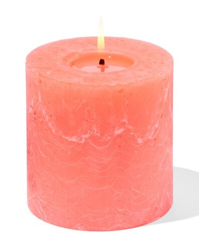 rustieke kaarsen fluor oranje	 - 2000000050 - HEMA