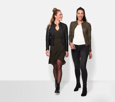 veste cuir femme vert arm&eacute;e - 1000010545 - HEMA