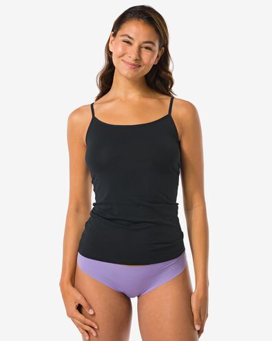 d&eacute;bardeur femme coton &agrave; bretelles spaghetti noir - 1000002181 - HEMA