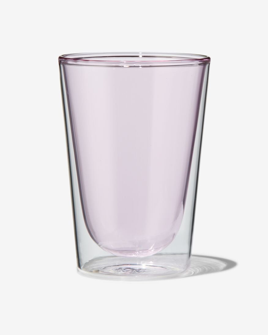 doppelwandiges Glas, 350 ml, rosa - 80660156 - HEMA
