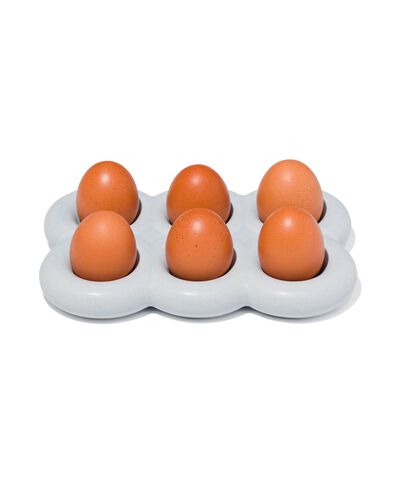 eierhouder voor 6 eieren aardewerk 14x20 grijs - 25840037 - HEMA
