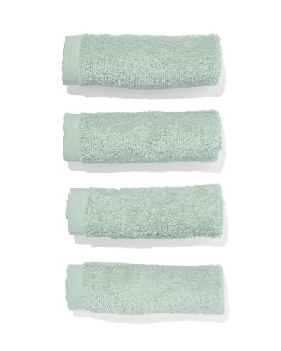 4 serviettes pour visage 30x30 vert poudré - qualité épaisse vert clair débarbouillettes 30 x 30 - 5245409 - HEMA