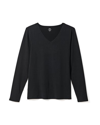 dames t-shirt biologisch katoen zwart zwart - 1000010400 - HEMA