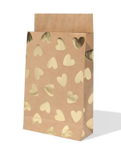 sacs cadeaux M kraft &agrave; pois - lot de 3 - 14710299 - HEMA