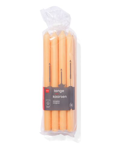 12 bougies longues Ø2.2x29 orange clair - 13502980 - HEMA