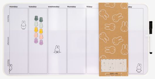 Miffy-Weißwandtafel, mit Magneten, 60 x 30 cm, Wochenplaner - 60410036 - HEMA