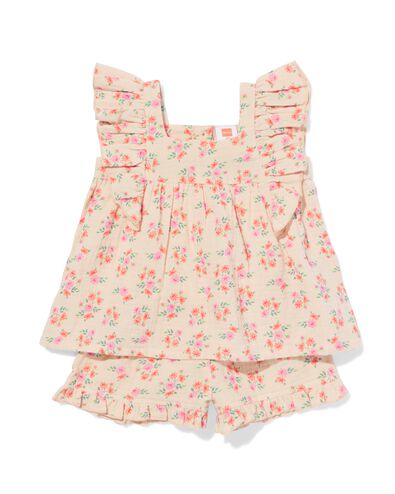 ensemble v&ecirc;tements b&eacute;b&eacute; mousseline fleurs &eacute;cru - 33008970ECRU - HEMA