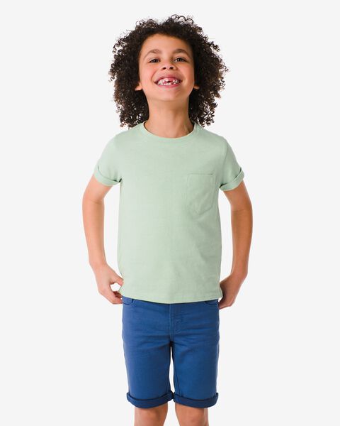 t-shirt enfant avec poche poitrine vert vert - 1000030904 - HEMA