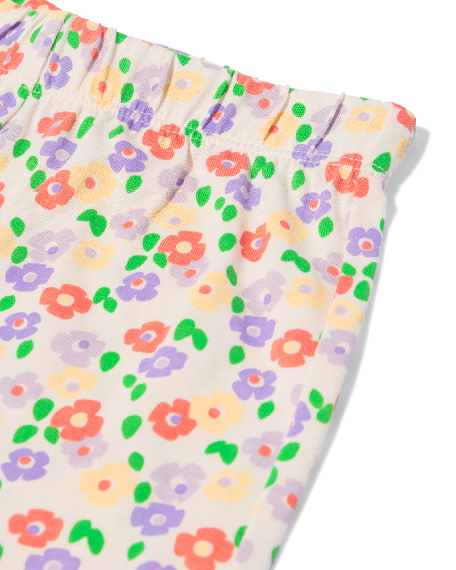 baby shortama bloemen gebroken wit gebroken wit - 33301460OFFWHITE - HEMA