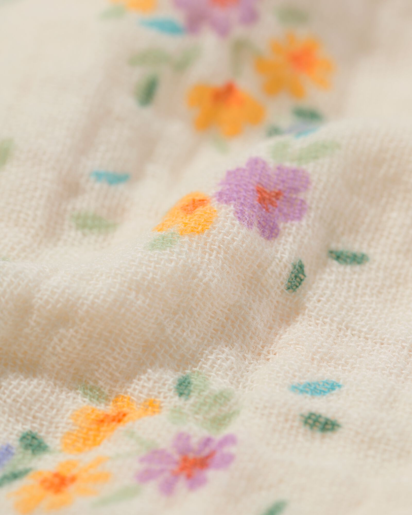 t-shirt nouveau-n&eacute; mousseline fleurs &eacute;cru - 33421220ECRU - HEMA