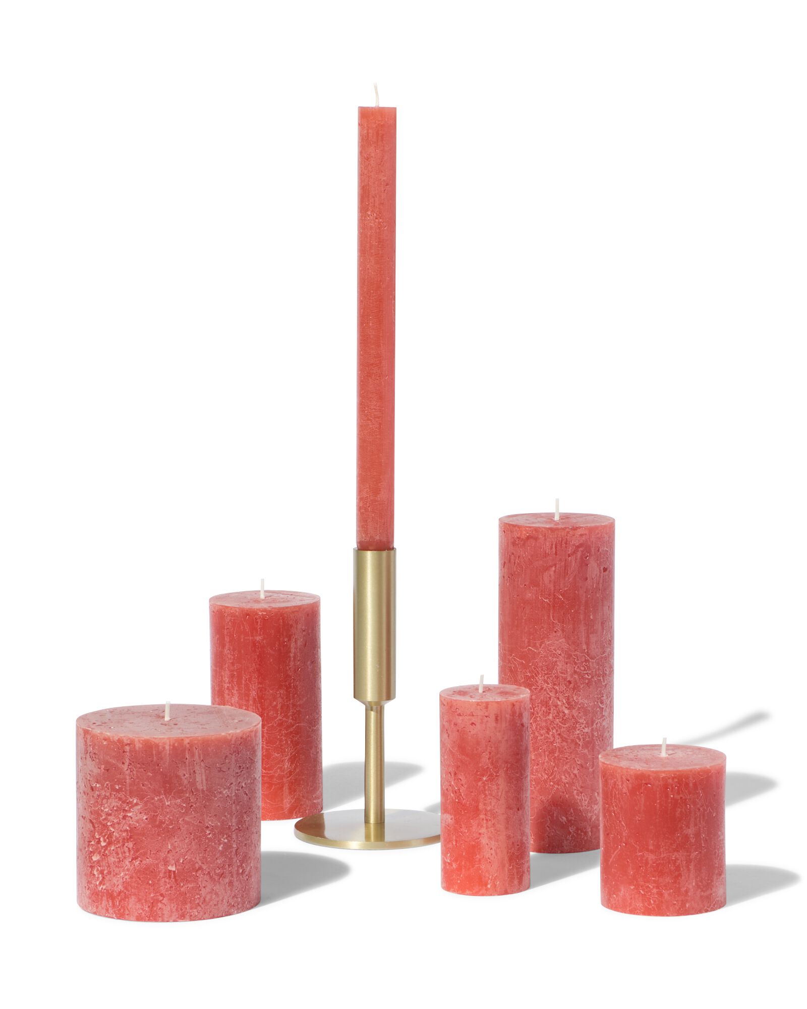 bougies rustiques marron clair marron clair - 1000032610 - HEMA