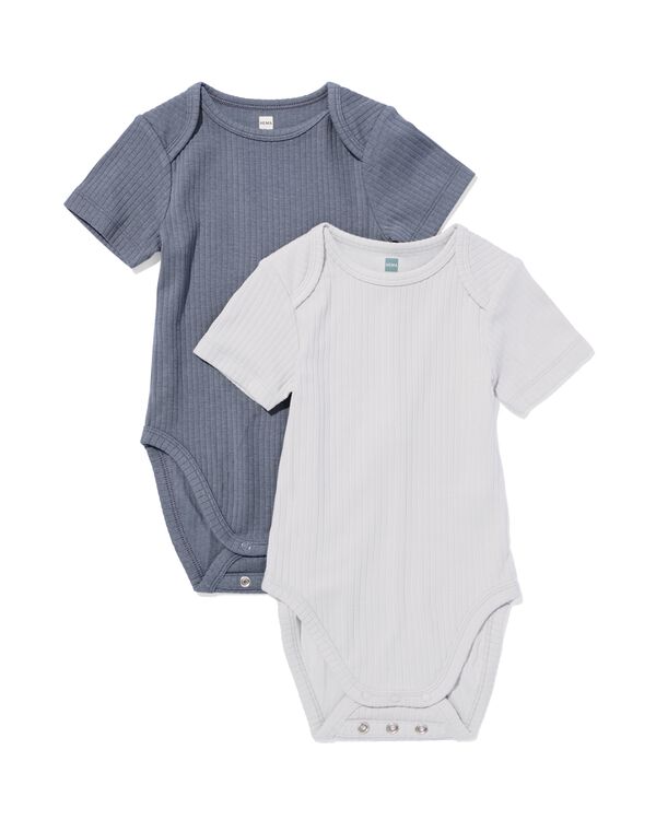 baby meegroei body LENZING&trade; ECOVERO&trade; rib - 2 stuks lichtgrijs lichtgrijs - 33307160LIGHTGREY - HEMA