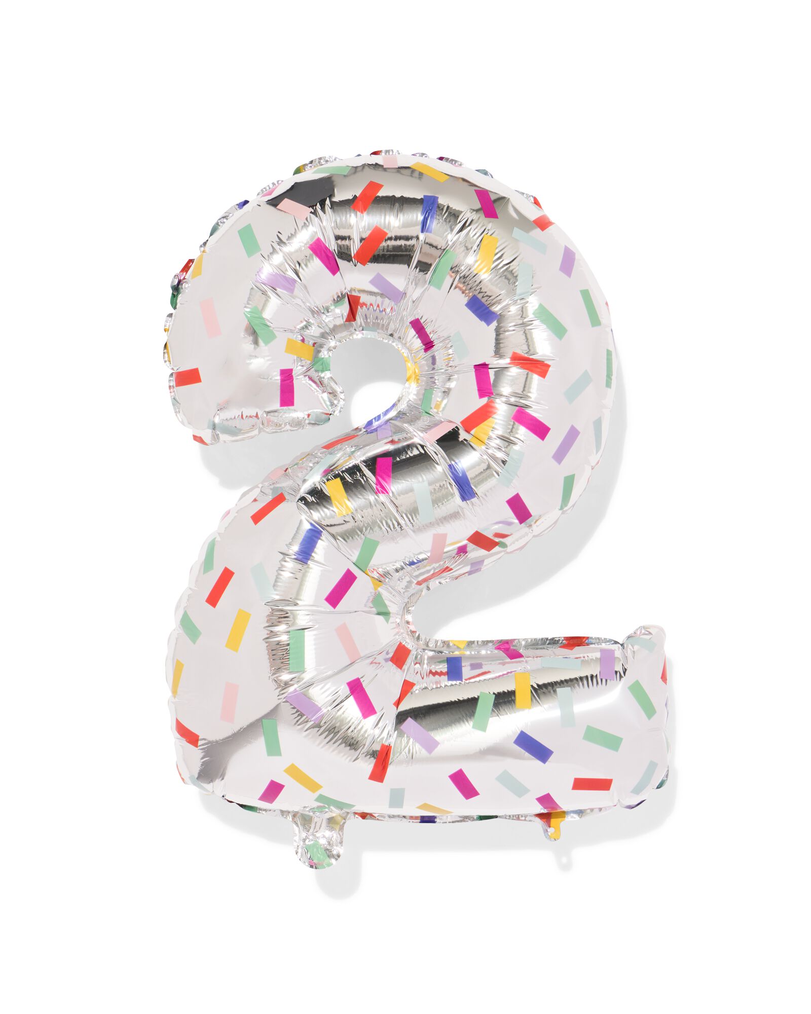ballon aluminium chiffre 2 60cm confetti - 14260059 - HEMA