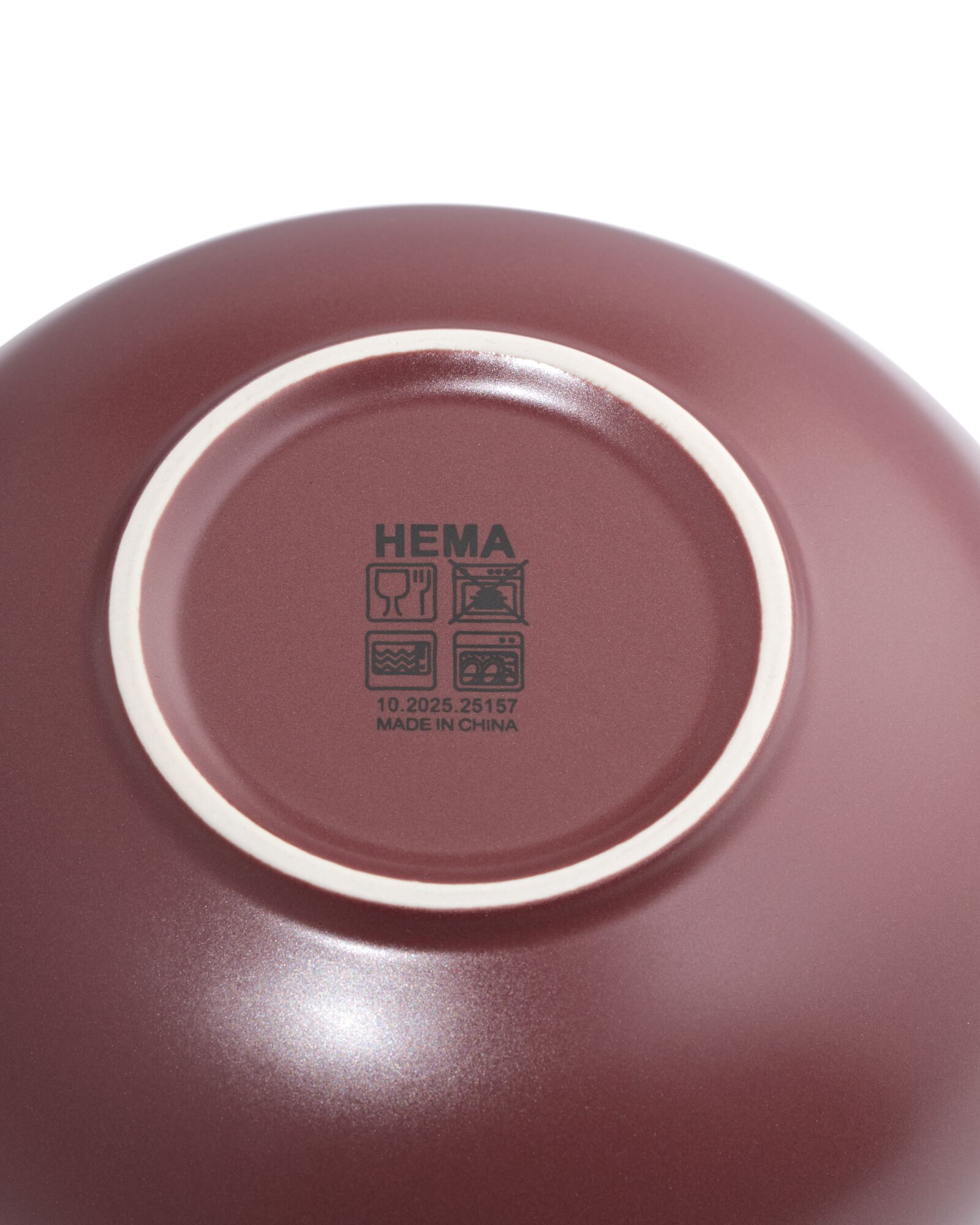 bol ⌀14,5x5cm fa&iuml;ence mat rouge bordeaux - 9650375 - HEMA