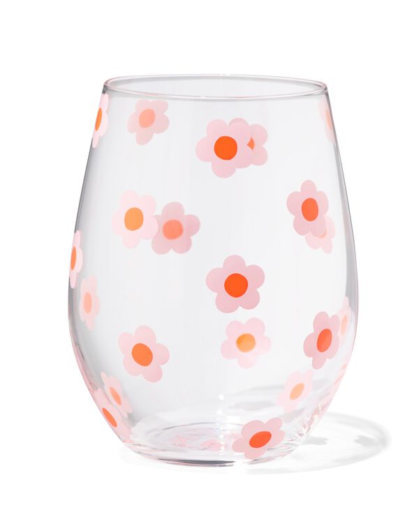 verre 550 ml fleur rose - 61130111 - HEMA