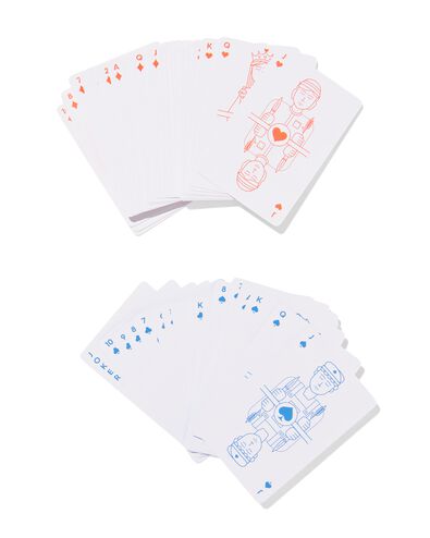 speelkaarten 13x10cm blauw/oranje - 2 stuks - 61160250 - HEMA