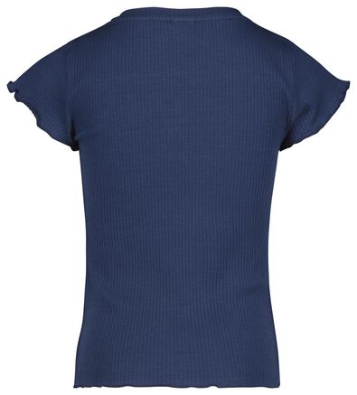 t-shirt enfant côtelé bleu foncé - 1000023582 - HEMA