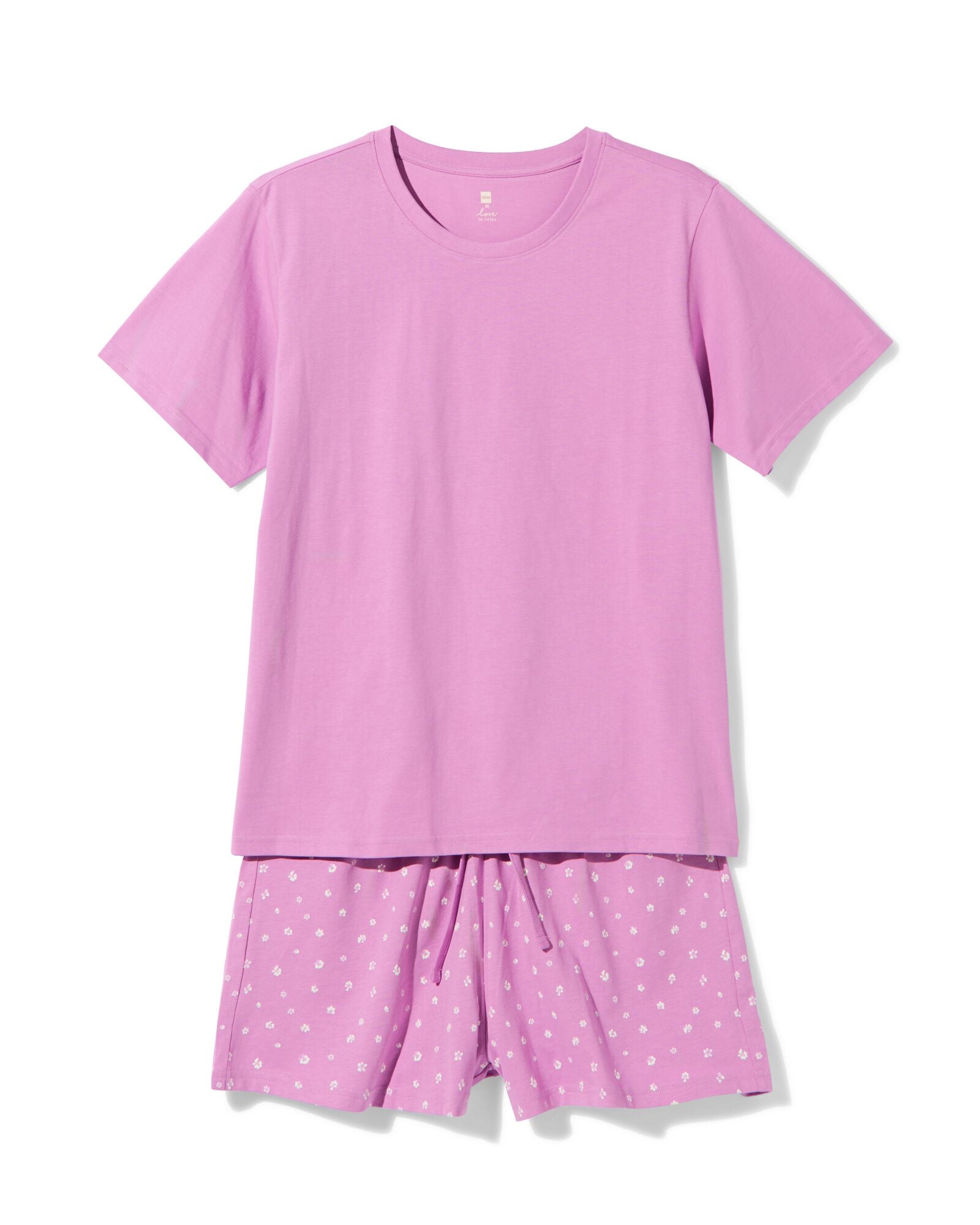 pyjacourt femme jersey fleurs violet violet - 23401485PURPLE - HEMA