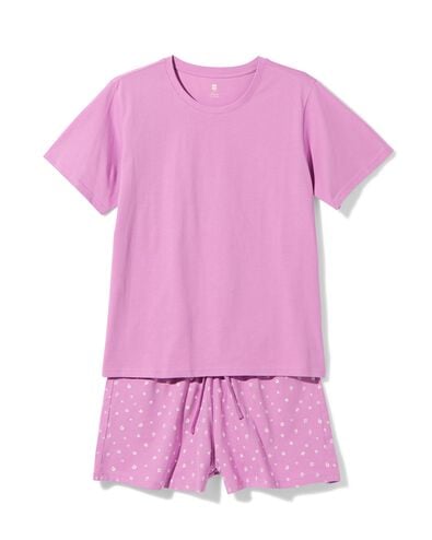 pyjacourt femme jersey fleurs violet violet - 23401485PURPLE - HEMA