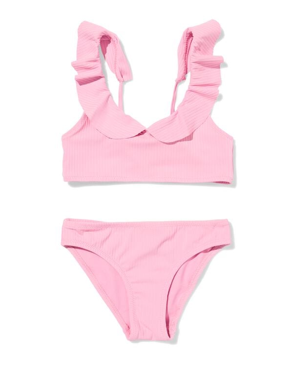 kinderbikini rib roze roze - 22260110PINK - HEMA