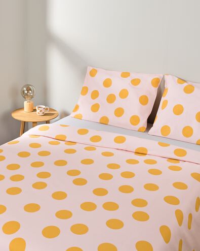 housse de couette 200x200/220cm coton doux pois rose - 5750144 - HEMA