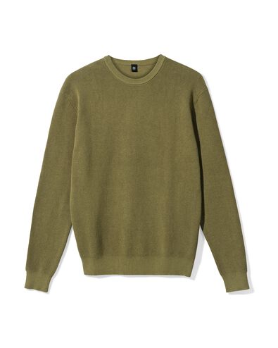 Herrenpullover Lars, Waffelstruktur mittelgr&uuml;n mittelgr&uuml;n - 2140830MIDGREEN - HEMA