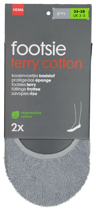 2er-Pack Damen-F&uuml;&szlig;linge, Frottee grau - 1000001220 - HEMA