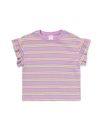 t-shirt enfant avec côtes violet 158/164 - 30863079 - HEMA