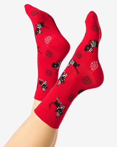 Takkie sokken voor volwassenen rood - 4266555RED - HEMA