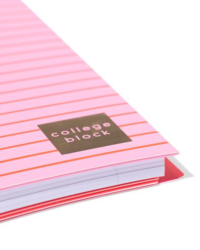 collegeblok A4 gelinieerd strepen rood-roze - 14100246 - HEMA