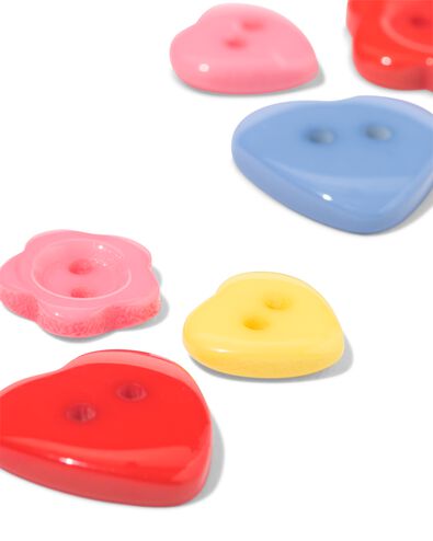 Kinderknopfset mit Blumen und Herzen &ndash; 8 St&uuml;ck - 1400274 - HEMA