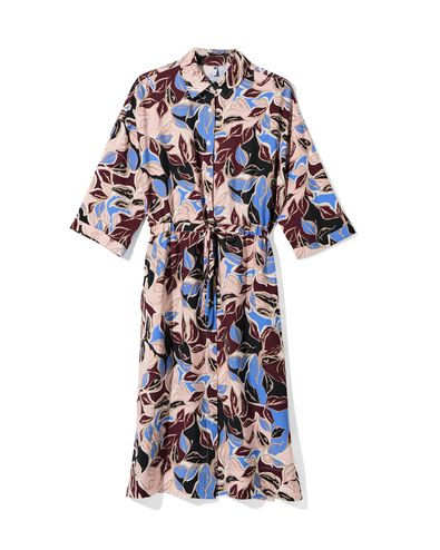 robe boutonn&eacute;e Isabel avec feuilles pour femmes bleu - 36209755BLUE - HEMA