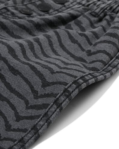 kinderjeans omkeerkeerbaar effen en print zwart - 30813806BLACK - HEMA