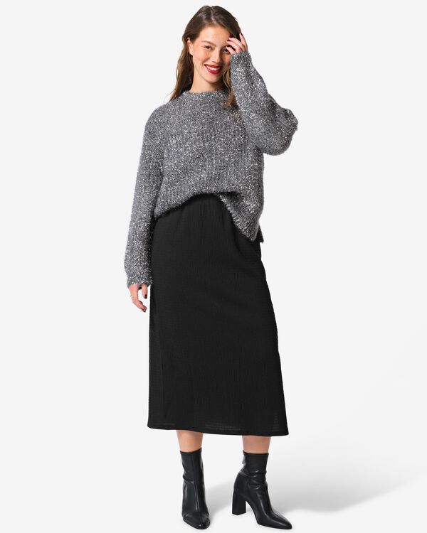 damesrok Dewi crinkle zwart - 36206150BLACK - HEMA